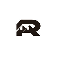 letter r simple geometric mountains logo vector