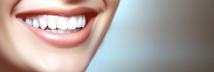 Obraz premium Close-up of beautiful woman's teeth