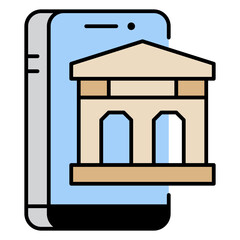 mobile banking line filled icon