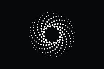 Halftone circle icon logo design vector template
