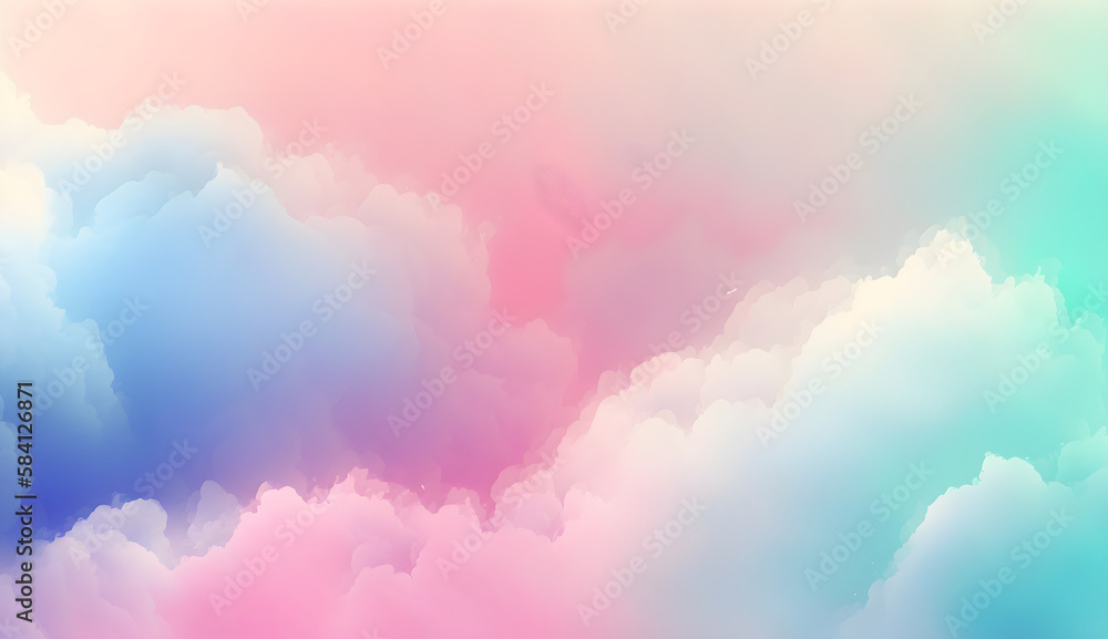 Poster sky light 3d rendering of gradient pastel background texture pattern in sweet color. generative ai.