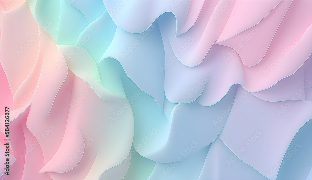 Poster light 3d rendering illustration of gradient pastel background texture pattern in sweet color. genera