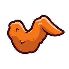 tasty fried chicken wing for perfect for celebration party or homemade recipe vector illustration design