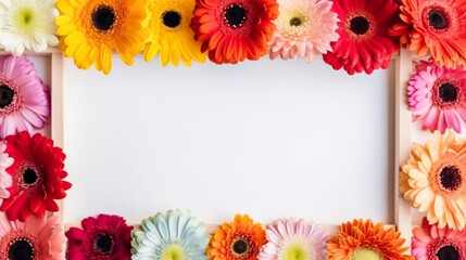 Obraz premium AI art Gerbera picture frame ガーベラのフレーム