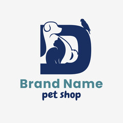 Initial Letter D Pets Logo Design
