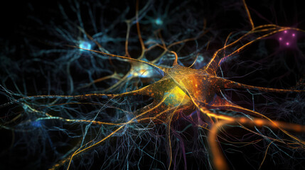 Colourful synapses and nerve connections