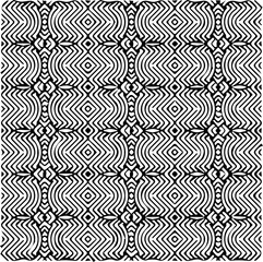 Vector geometric seamless pattern. Minimal ornamental background with abstract shapes. Black and white texture. Simple abstract ornament background. Dark repeat design for decor, fabric, cloth.