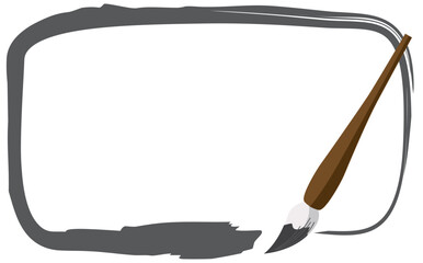 墨の四角型の筆フレーム