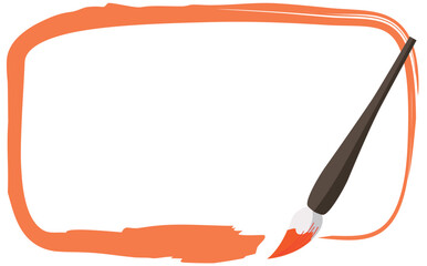 朱墨の四角型の筆フレーム