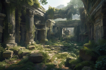 ruins of an ancient civilization, Generative AI
