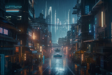 neon futuristic city, Generative AI