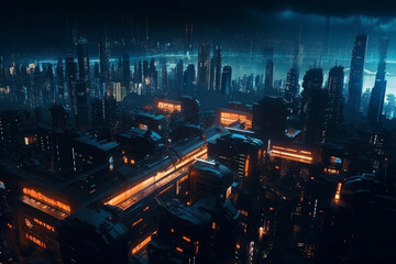 neon futuristic city, Generative AI