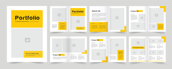 Portfolio layout design. Use for Architecture Portfolio, Interior Portfolio, Business Portfolio, photography Portfolio. 