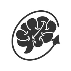 brain rocket logo template Icon Illustration Brand Identity. Isolated and flat illustration. Vector graphic