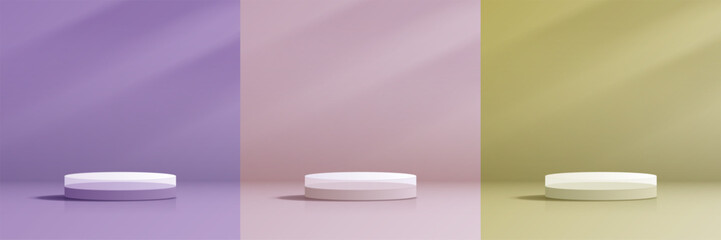 Cosmetic background and set premium podium display for product presentation branding and packaging presentation. studio stage with shadow of background. vector design..