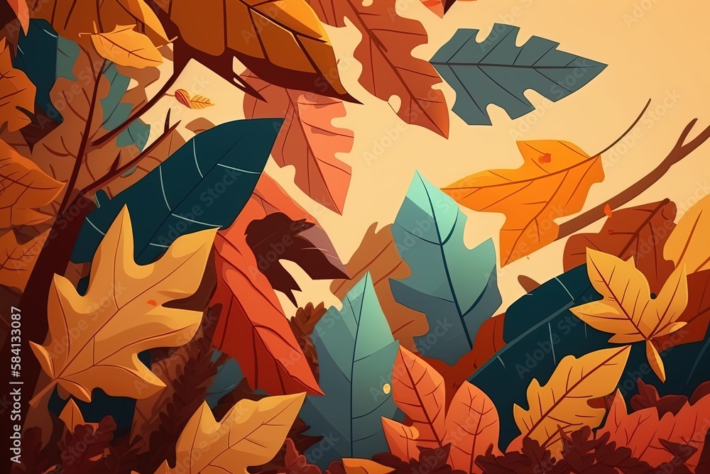 Poster autumn tree texture, shot vertically generative ai