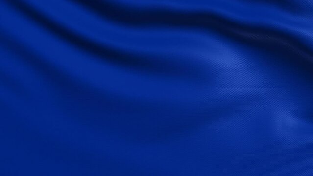 Blue Flag Cloth 4K. Realistic Loop Waving with Highly Detailed Fabric.