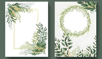 Two frames with a green background and a gold frame with a green border and the word fern on it.