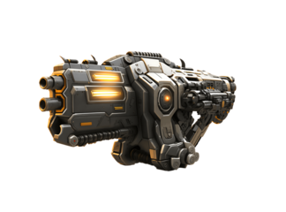 modern gun isolated on transparent background