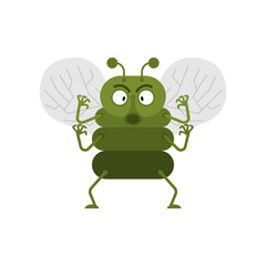 Fly cartoon isolated. horsefly, gadfly Vector illustration