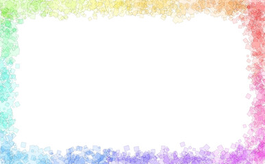 レインボーカラーの四角の背景