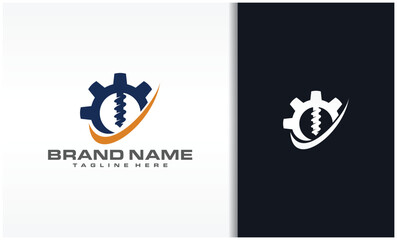 Drill Bit Logo, Circle, And Gear
