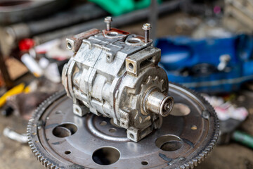 Air compressor of ac of an old vehicle