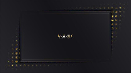 dark background with luxury and modern golden frame
