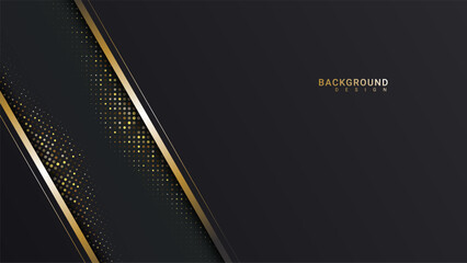 dark background with modern and luxurious golden lines