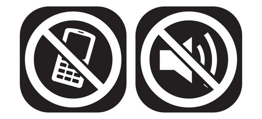 vector image set of 2 forbidden icons with red lines