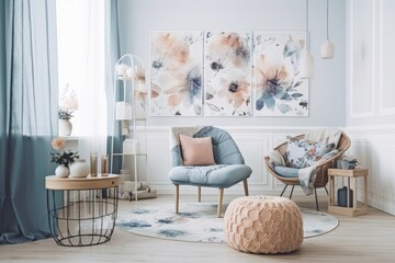 Obraz premium Floral room decor. Generative AI