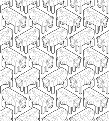 Cow pattern seamless. Cows background. Baby fabric texture