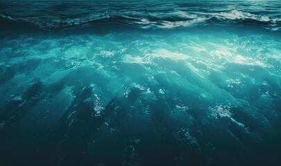 Fototapeta na wymiar Soft Ethereal Blue Waters Texture as a Dreamy Background - Generative AI