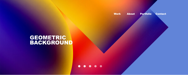 Fototapeta premium Minimalist geometric abstract background with fluid gradients. Vector Illustration For Wallpaper, Banner, Background, Card, Book Illustration, landing page