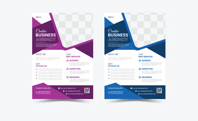 Corporate business flyer template design set. perfect for creating professional business. vector template