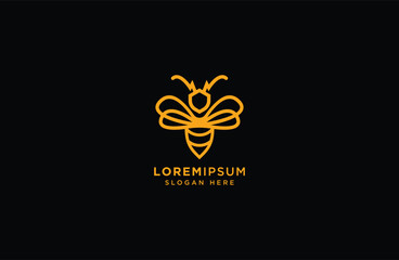 Thunder bee logo icon design template. vector luxury
