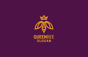 
Queen bee logo icon design template. vector luxury