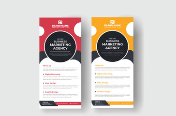 business rack card design template with roll up banner design