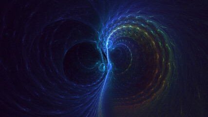 Naklejka premium 3D rendering abstract colorful fractal light background