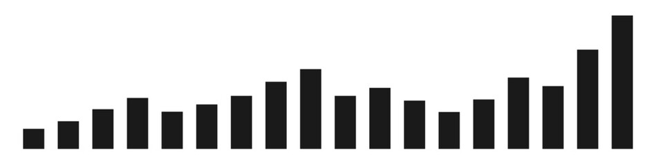 Chart bar icons design. Economy business financial concept. Market stock up trend symbol.