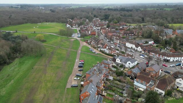 Ripley Village Surrey UK Drone, Aerial, view from air, birds eye view,