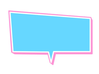 いびつな形の吹き出し　ピンク・青