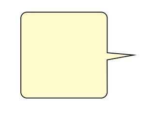 四角の吹き出し　薄い黄色