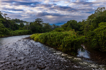 river and clouds
