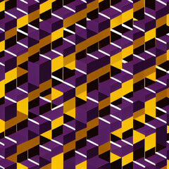 Purple and yellow minimalist geometric pattern, Generative AI