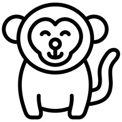 monkey ilustration design with outline