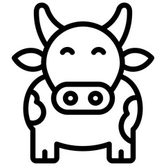 cow ilustration design with outline