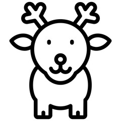 deer ilustration design with outline