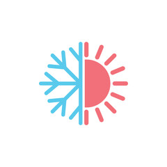 hot and cold logo icon design vector