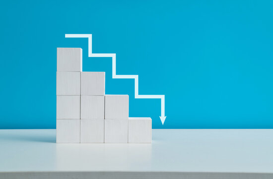 Wooden steps with down arrow